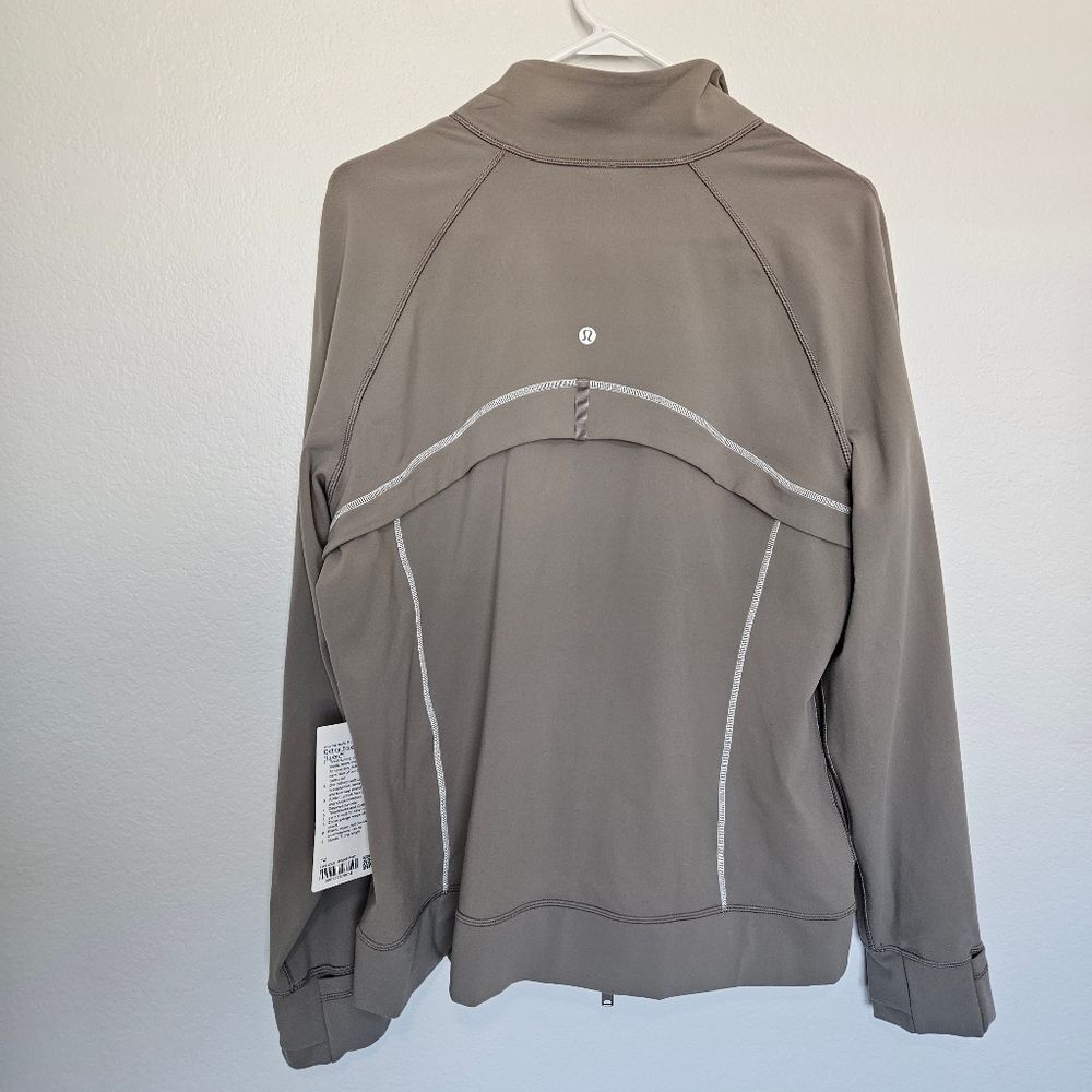 NWT Lululemon Define Track Jacket Womens 14 Athleisure Luon Warm Ash Grey/White - Picture 6 of 11